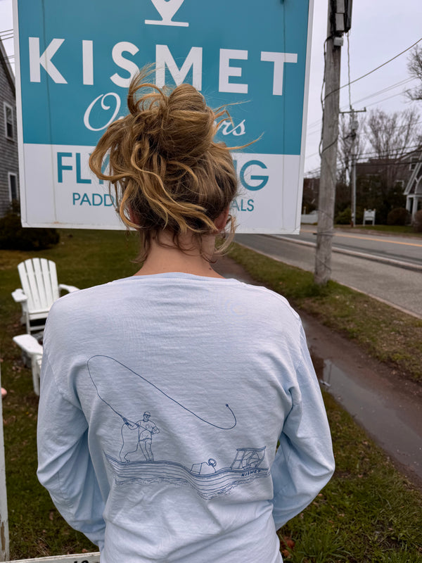 Kismet Custom Boat Fly Caster LS Tee
