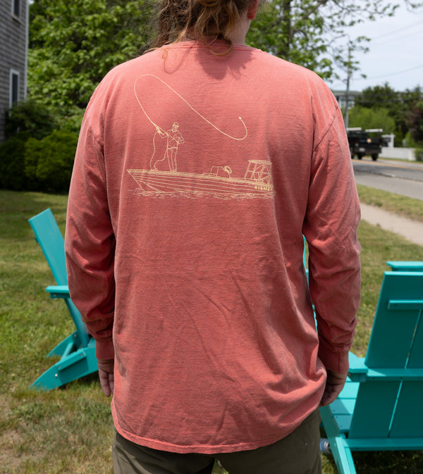 Kismet Custom Boat Fly Caster LS Tee